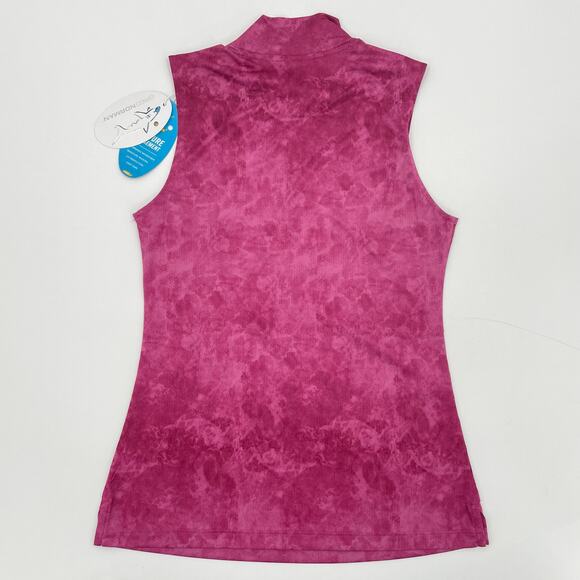 Greg Norman Women’s Emma Sleeveless Ethereal Print Tank Top Merlot, NWT, Sz. XS - Picture 2 of 8